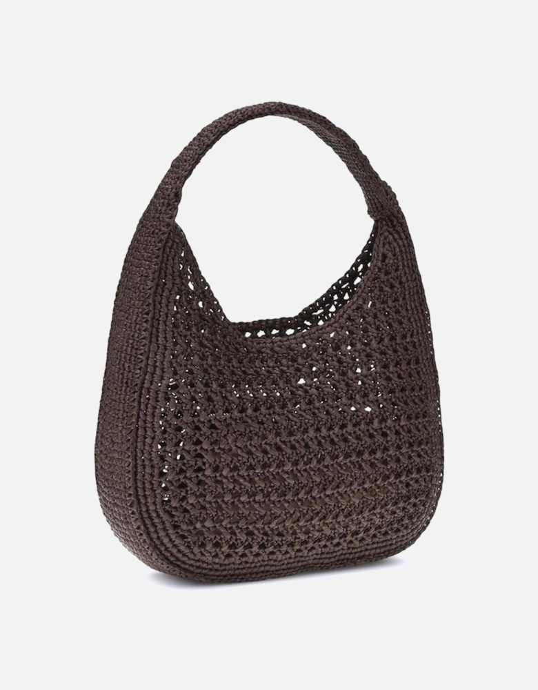 Refined Openwork Crochet Shoulder Bag Women - Brown