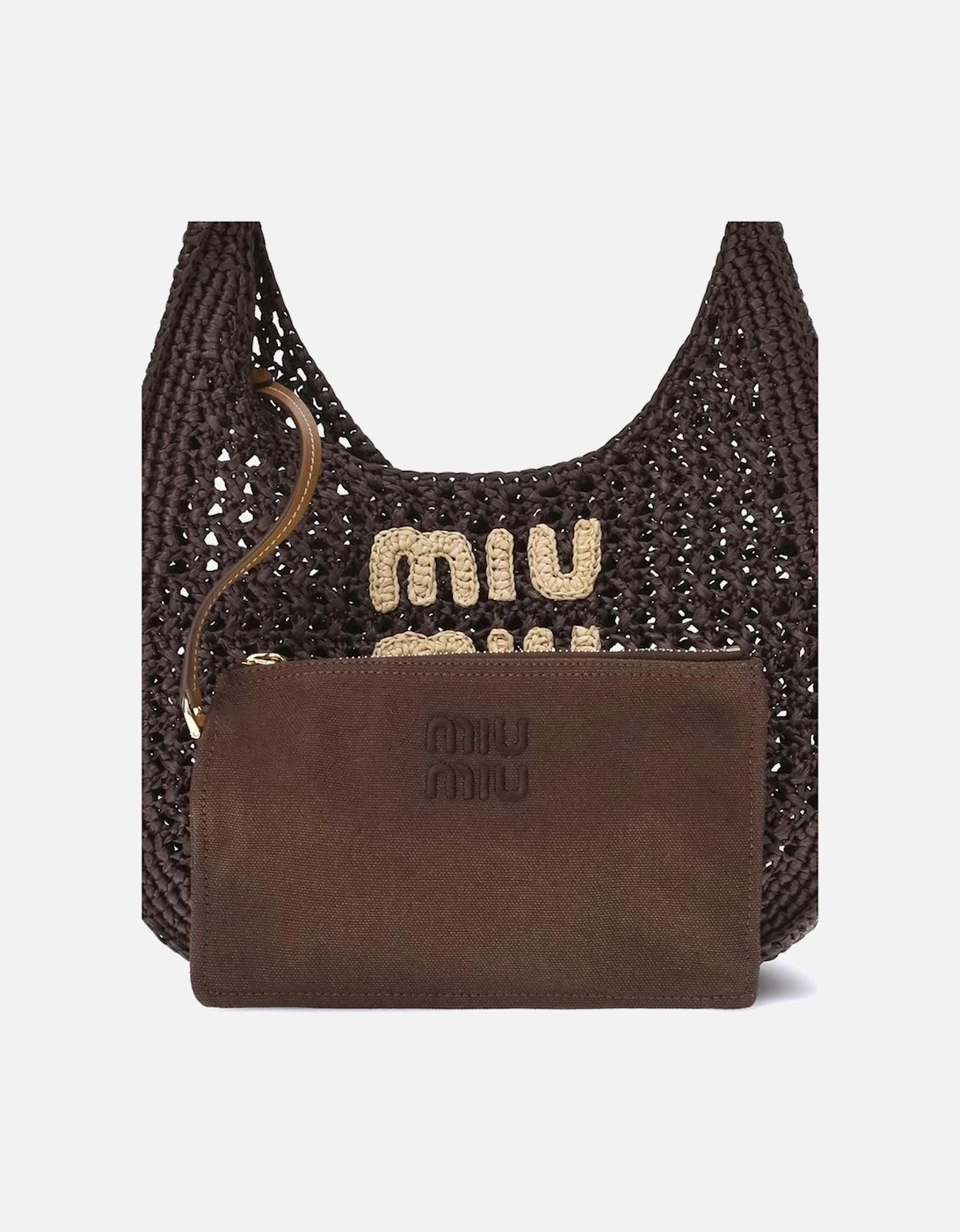 Refined Openwork Crochet Shoulder Bag Women - Brown