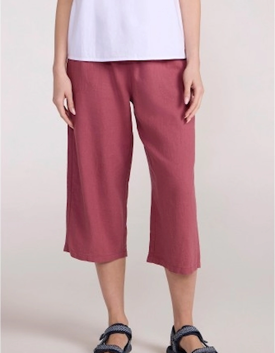 Womens/Ladies Skye Linen Blend Capri, 2 of 1