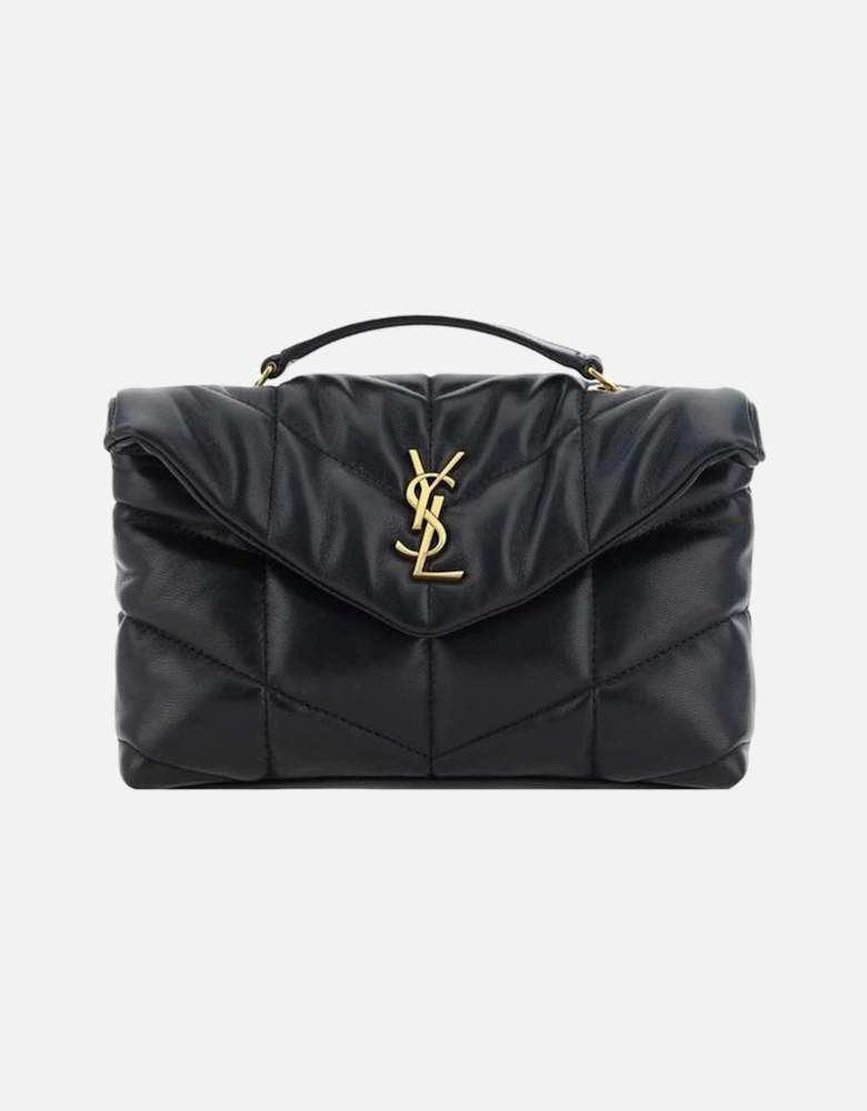 Lambskin Puffer Toy Shoulder Bag with Chevron Quilting Women - Black