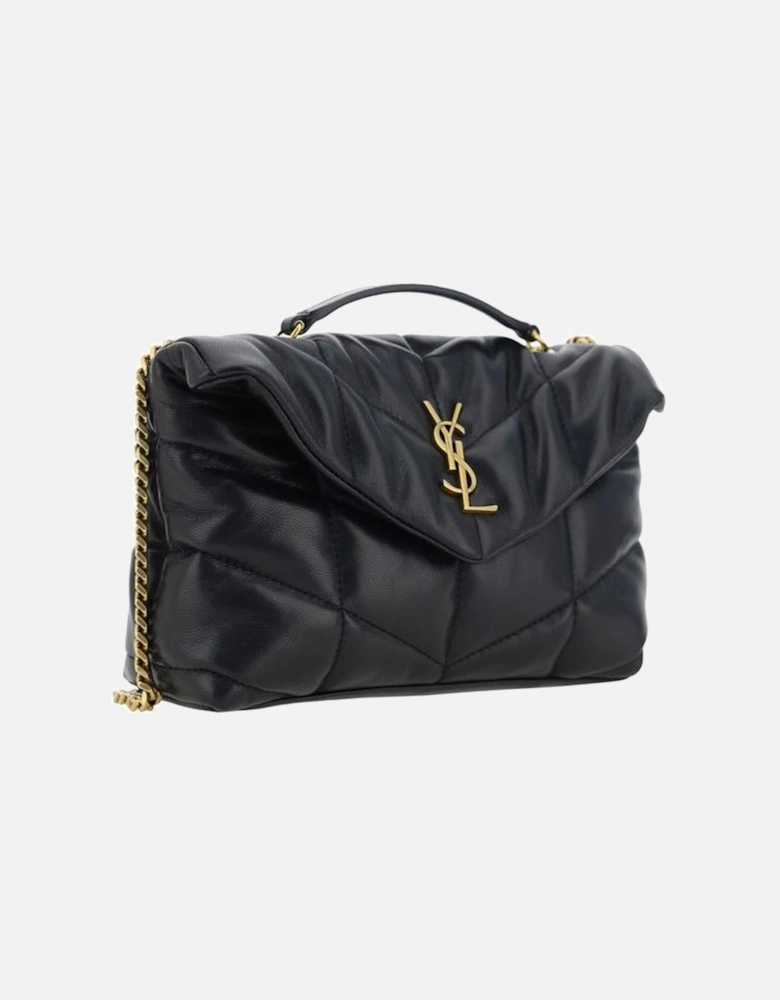 Lambskin Puffer Toy Shoulder Bag with Chevron Quilting Women - Black