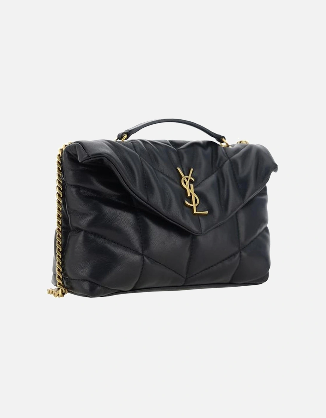 Lambskin Puffer Toy Shoulder Bag with Chevron Quilting Women - Black