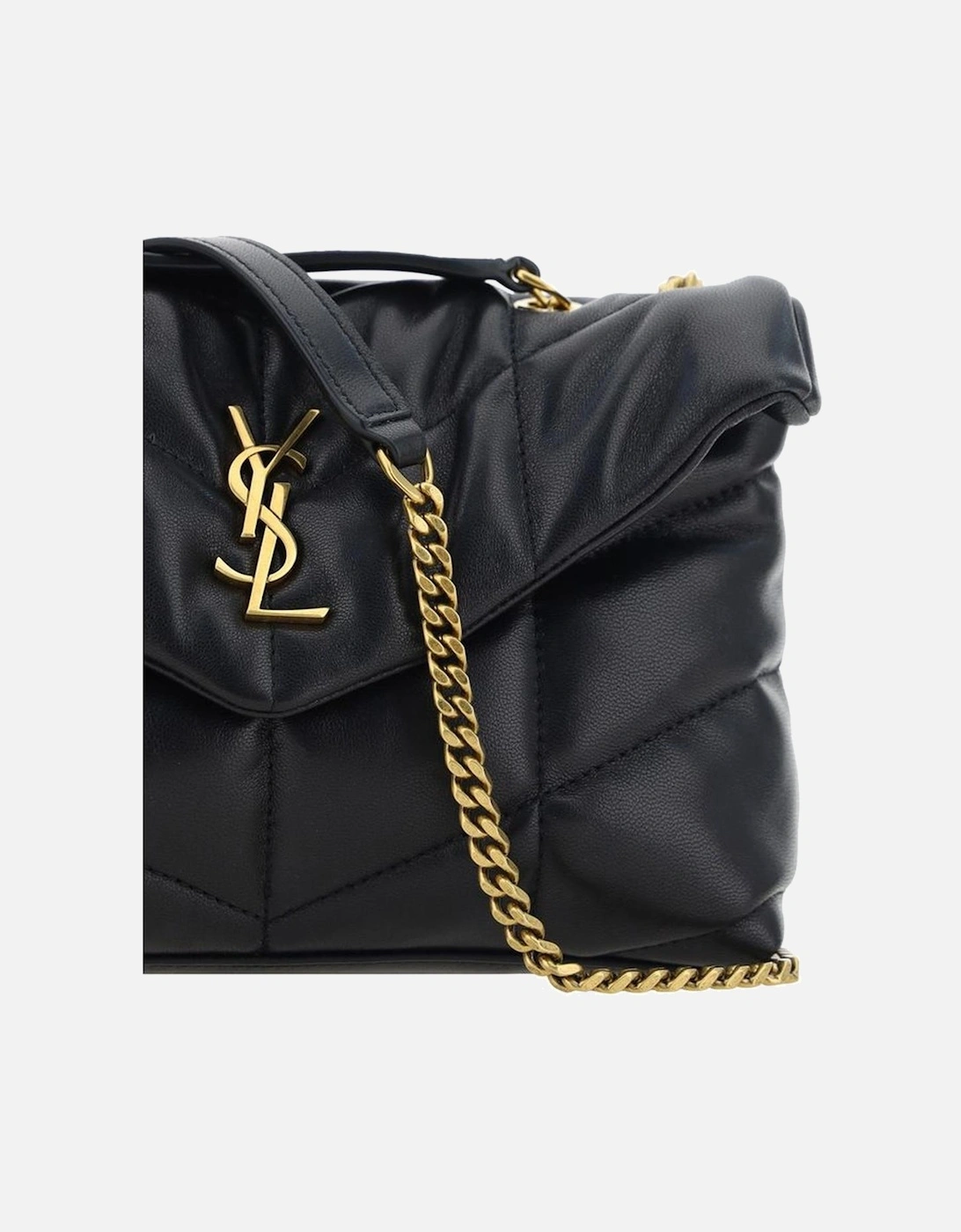 Lambskin Puffer Toy Shoulder Bag with Chevron Quilting Women - Black
