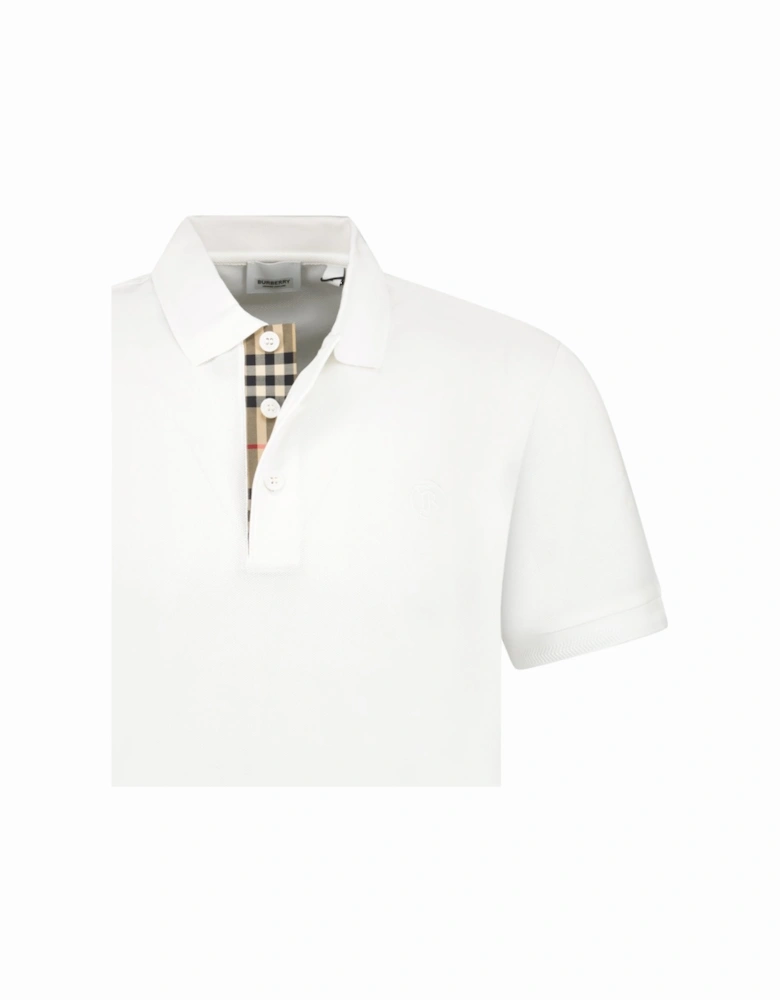 'Eddie' TB Check Polo White