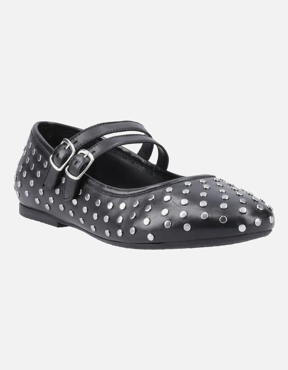 Nixie Leather Women's Black Shoes, 6 of 5