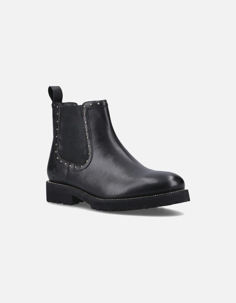 Gwyneth Leather Women's Black Flat Chelsea Boots
