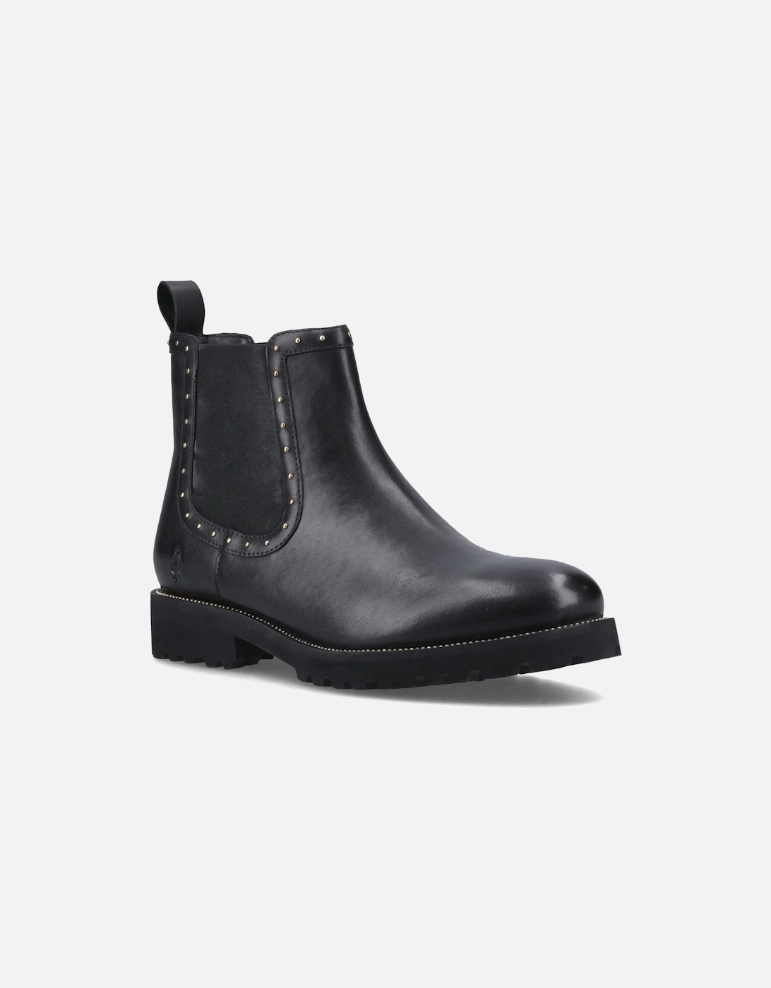 Gwyneth Leather Women's Black Flat Chelsea Boots, 6 of 5
