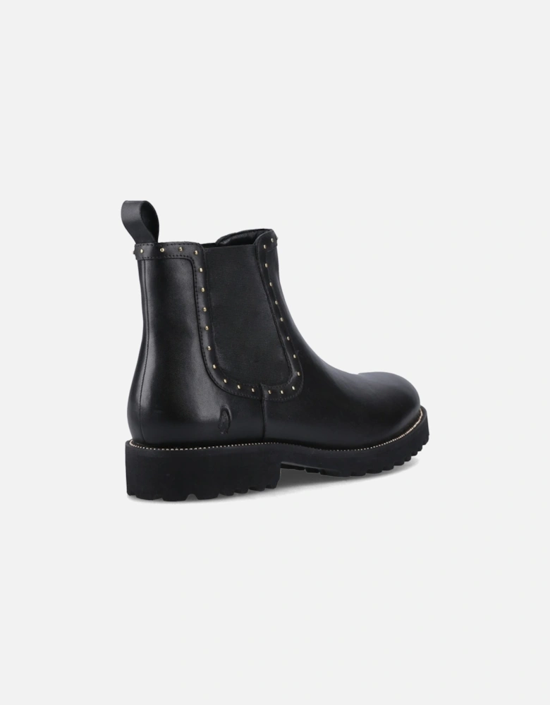 Gwyneth Leather Women's Black Flat Chelsea Boots