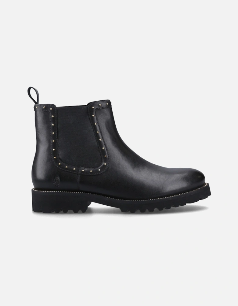 Gwyneth Leather Women's Black Flat Chelsea Boots