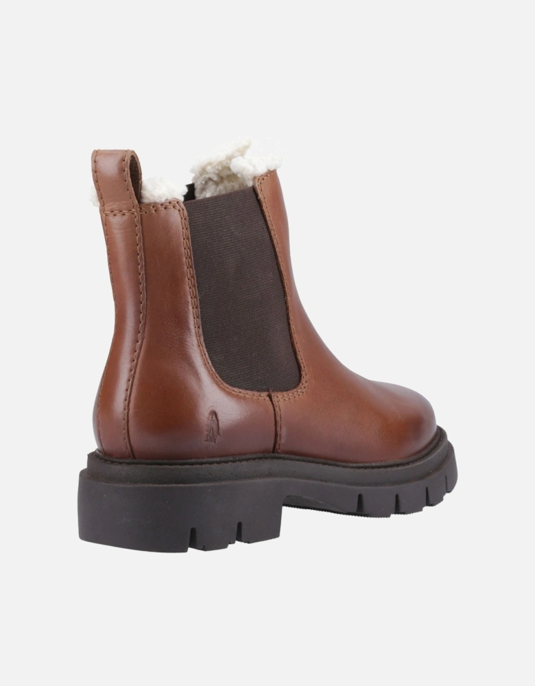 Raya Shearling Boot Leather Women's Brown Flat Chelsea Boots