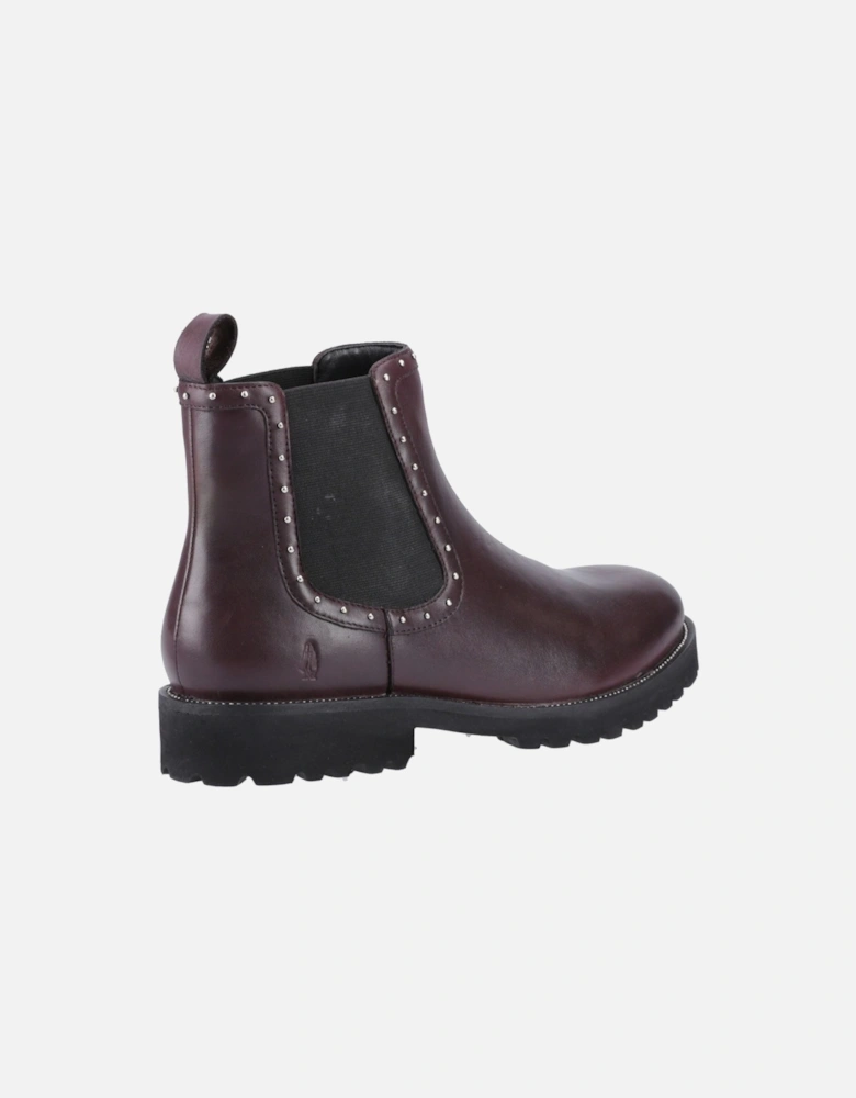 Gwyneth Leather Women's Plum Flat Chelsea Boots