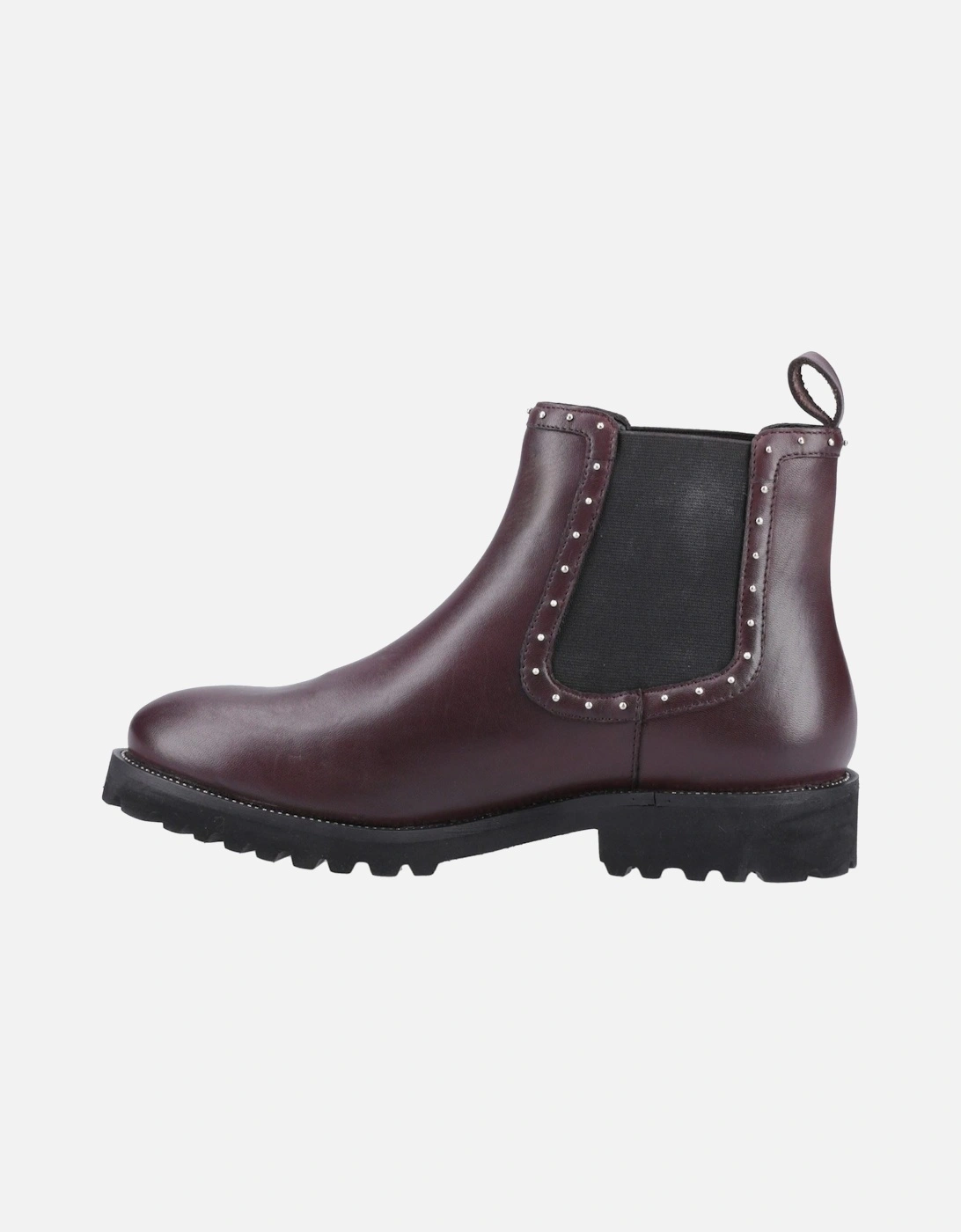Gwyneth Leather Women's Plum Flat Chelsea Boots
