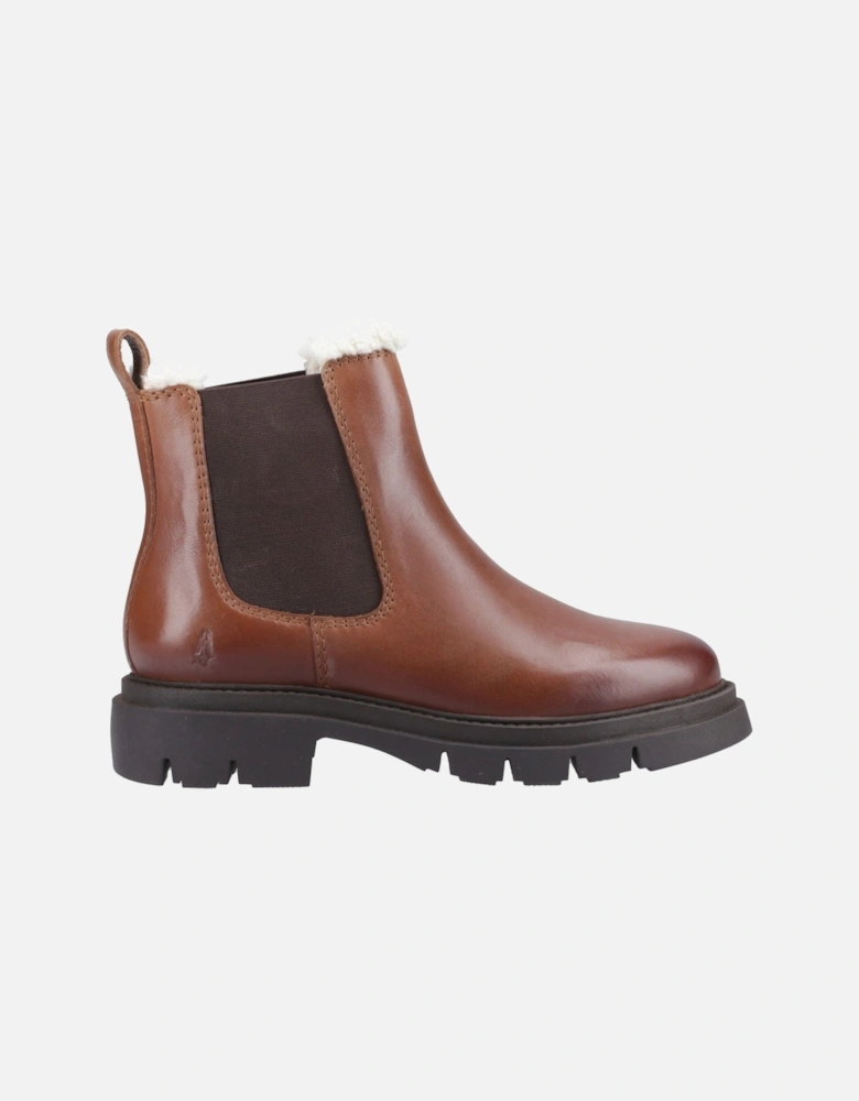 Raya Shearling Boot Leather Women's Brown Flat Chelsea Boots
