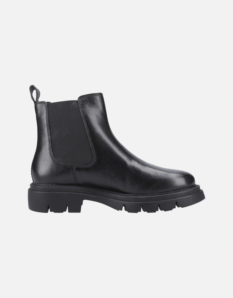 Raya 2 Leather Chelsea Leather Women's Black Flat Chelsea Boots