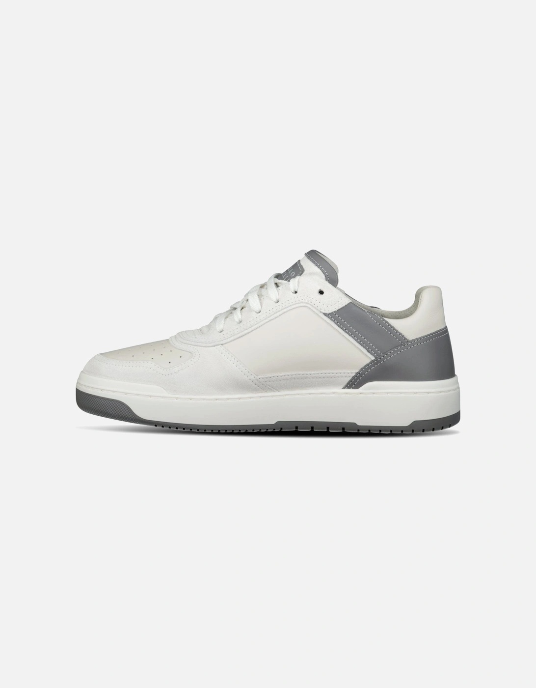 Suede & Leather Trainers White & Grey