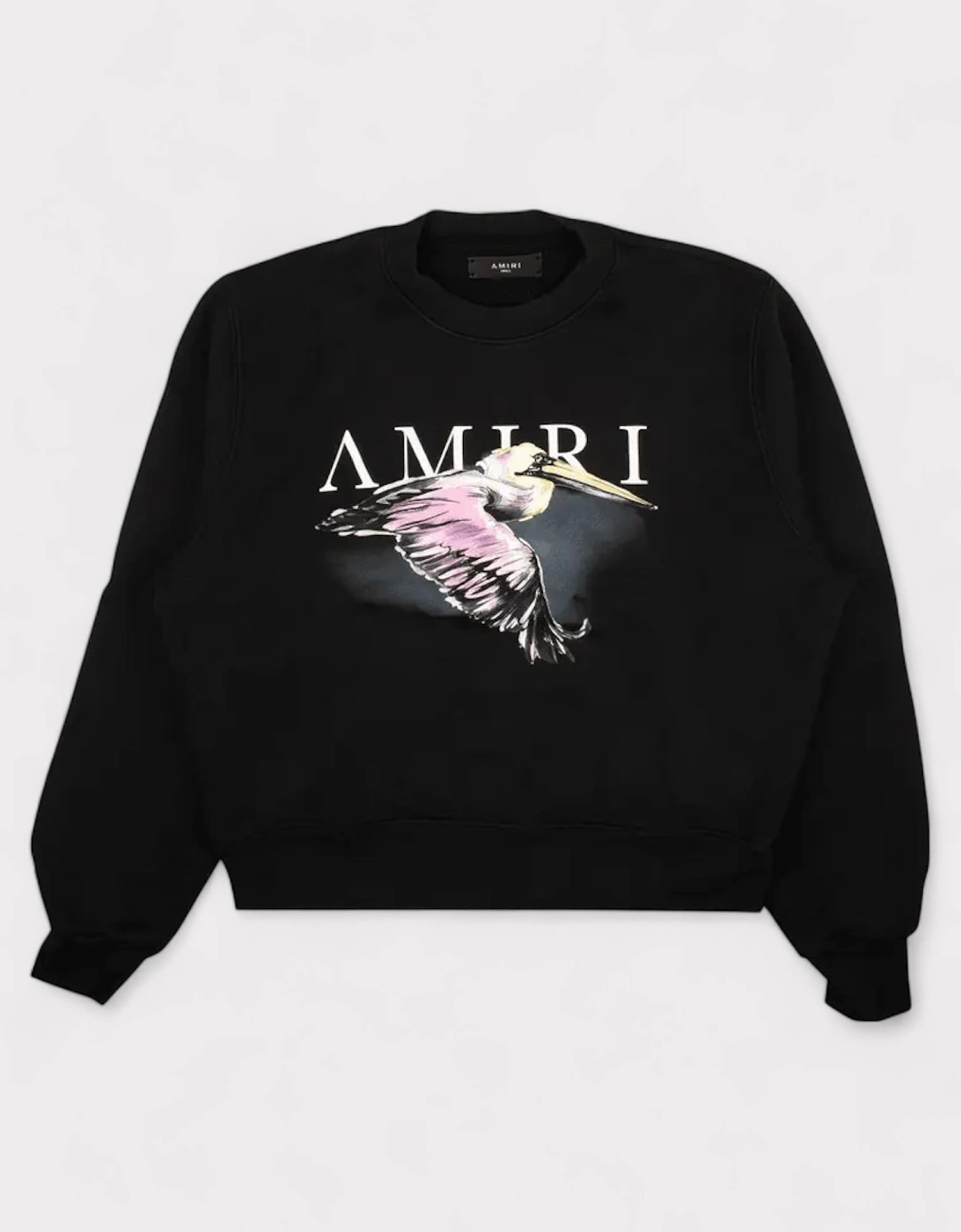 Amiri Pelican Watercolor Crewneck Sweatshirt Black, 4 of 3