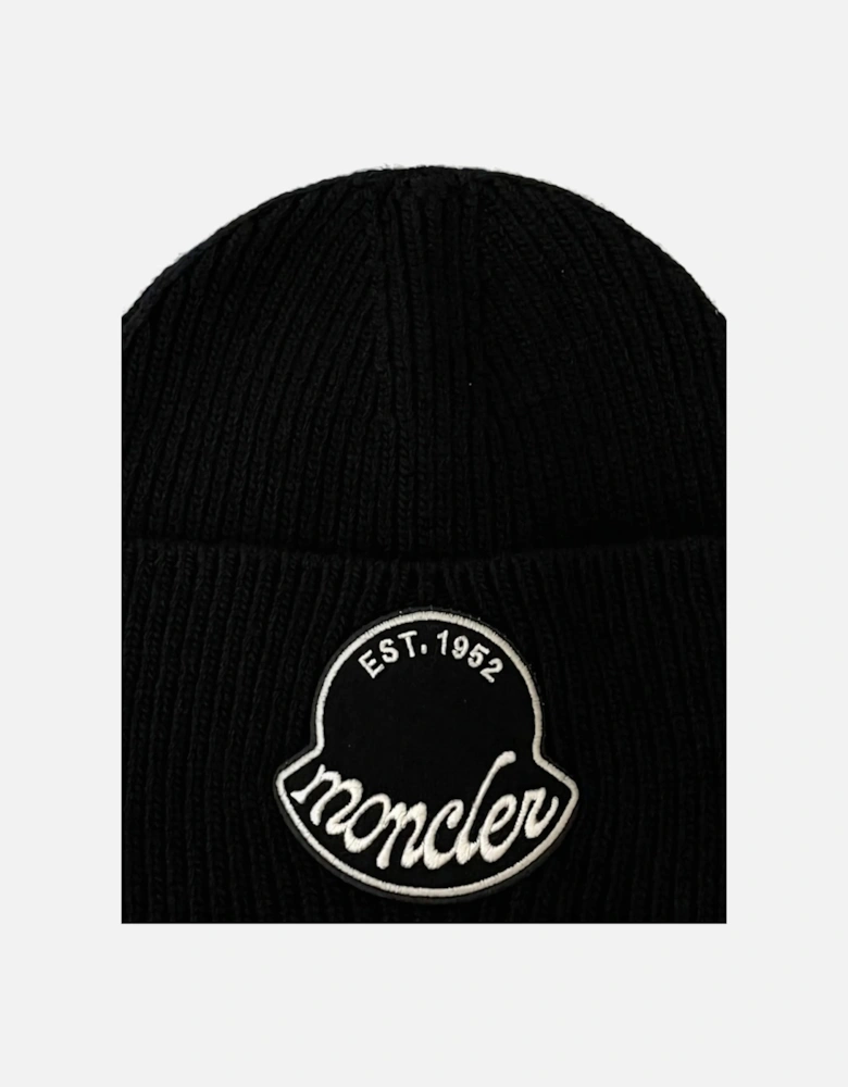 Branded Fold Beanie Black