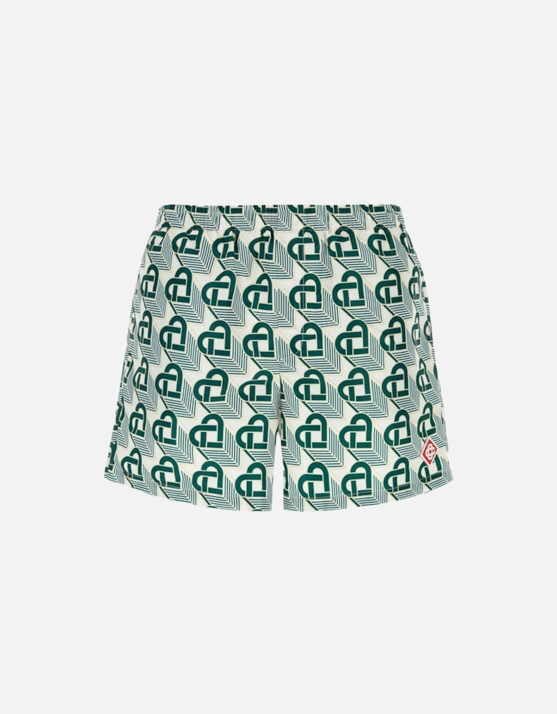 Heart Monogram Jacquard Swim Shorts