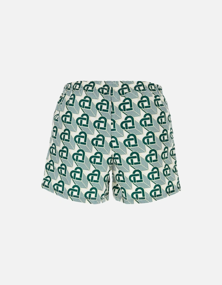 Heart Monogram Jacquard Swim Shorts