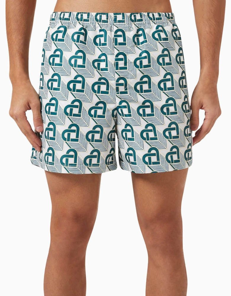 Heart Monogram Jacquard Swim Shorts