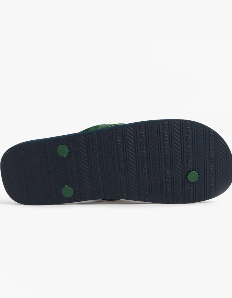 LOGO PALM PRINT Mens Flip-Flops Navy Blazer