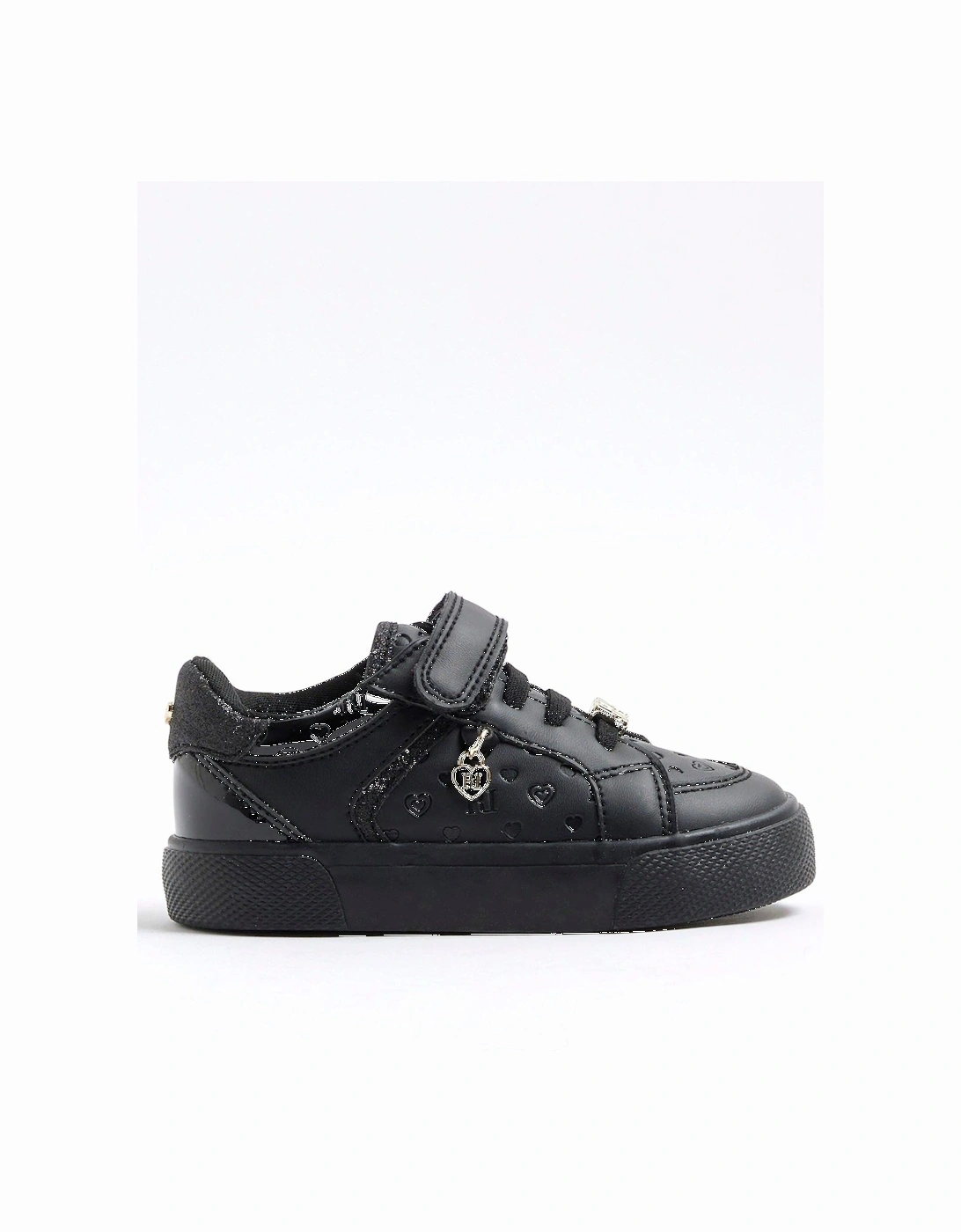 Girls Monogram Velcro Trainers - Black, 2 of 1