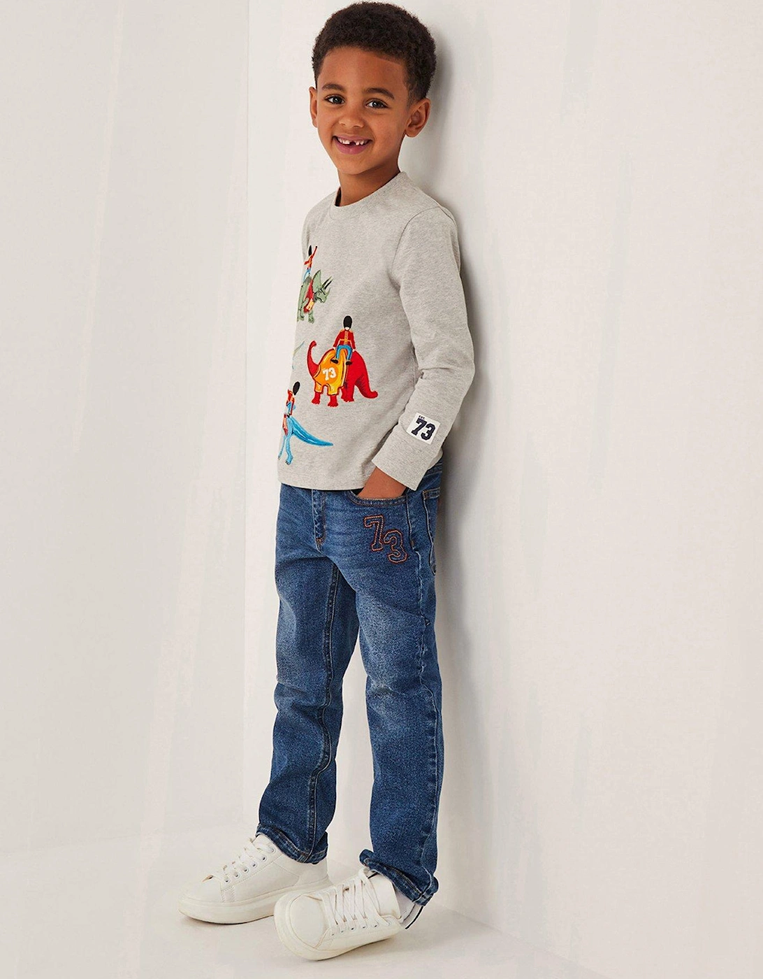 Boys Long Sleeve London Varsity T-shirt - Grey, 2 of 1