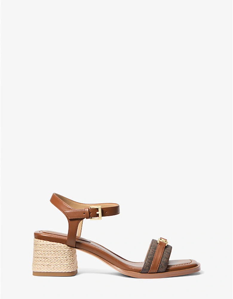 Mandy Signature Logo and Leather Sandal