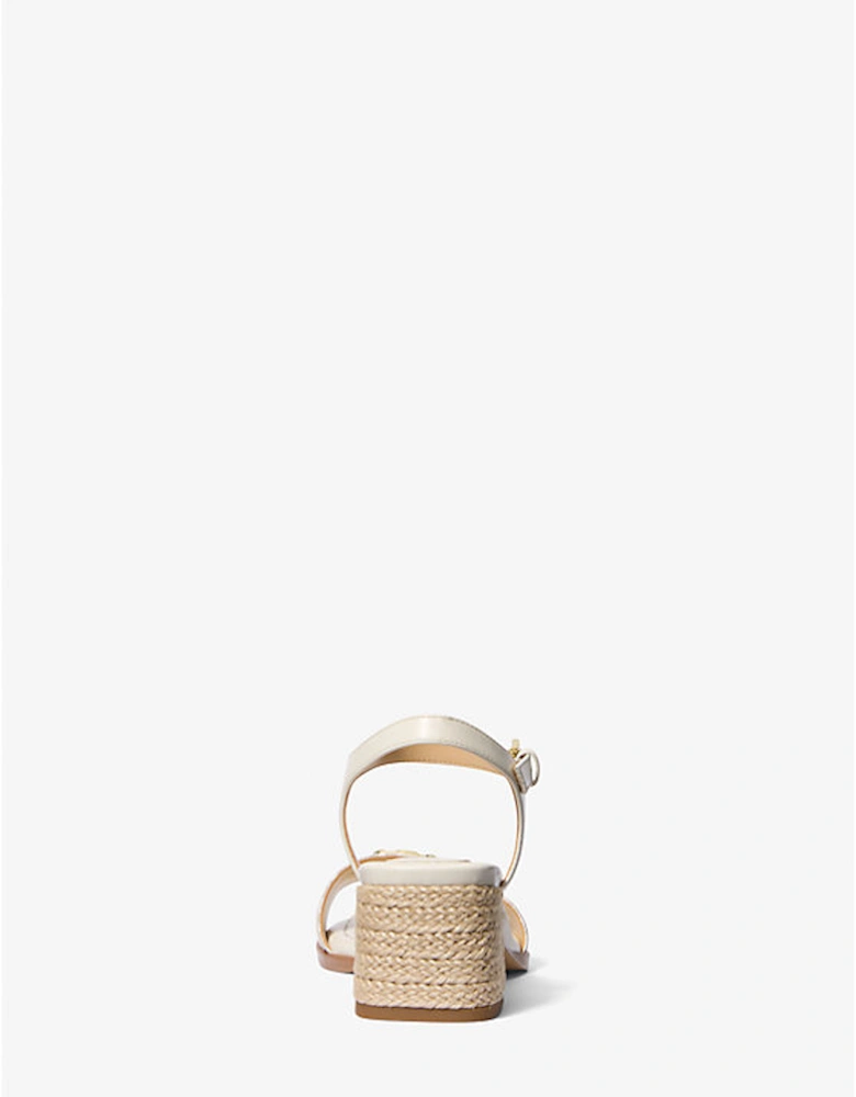 Mandy Signature Logo and Leather Sandal