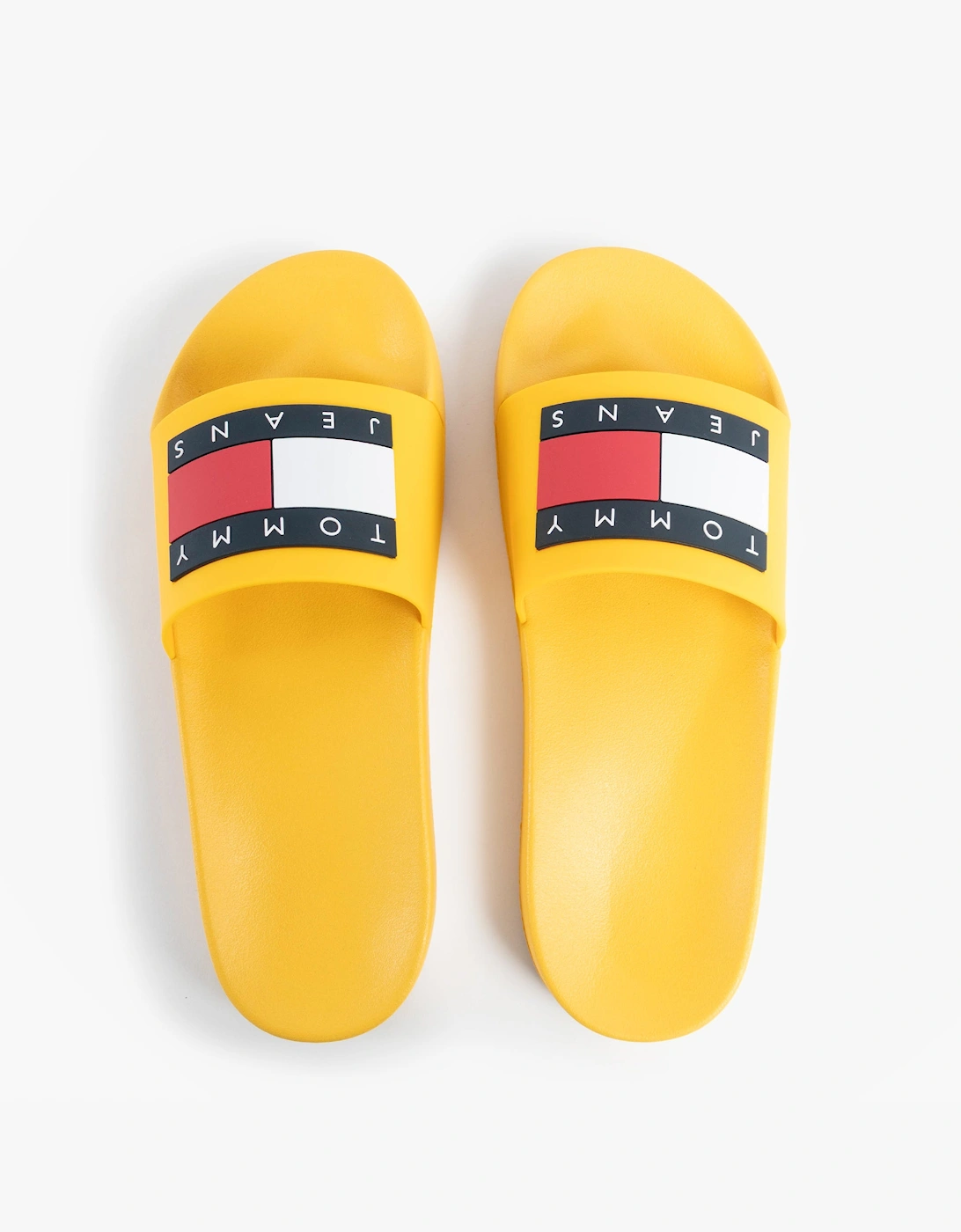 Men's Tommy Hilfiger TJ POOL SLIDES Mens Slides Warm Yellow - Size: 9