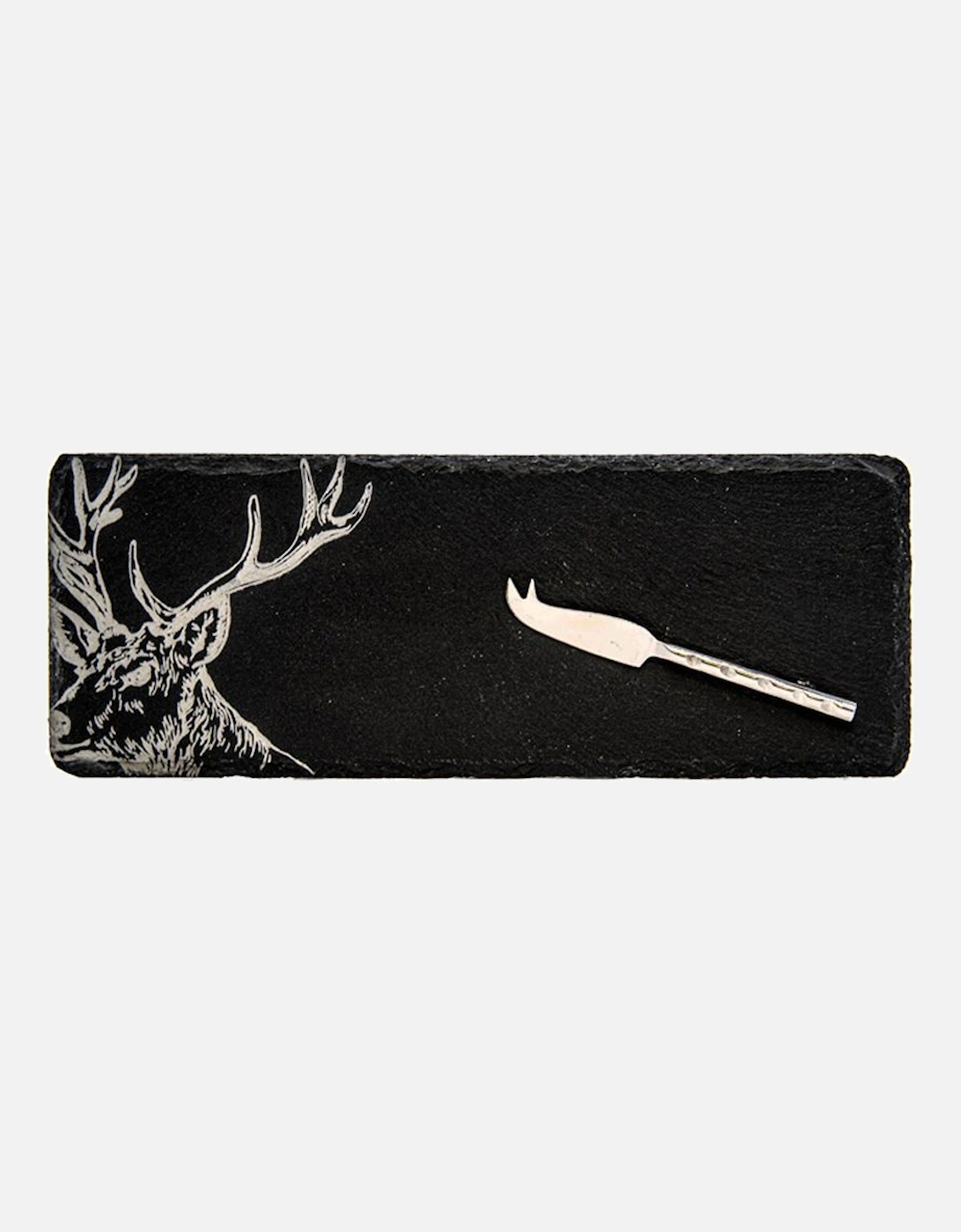 Single Mini Slate Cheese Board & Knife Set Stag, 3 of 2