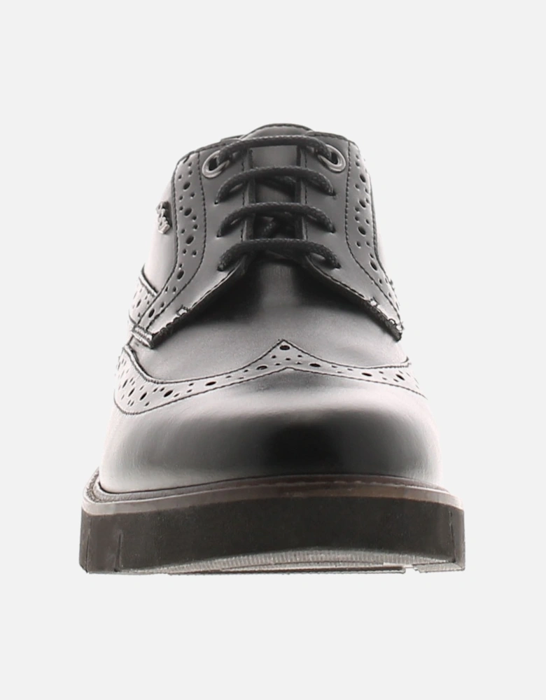 Womens Shoes Work School Anita Leather Lace Up black UK Size