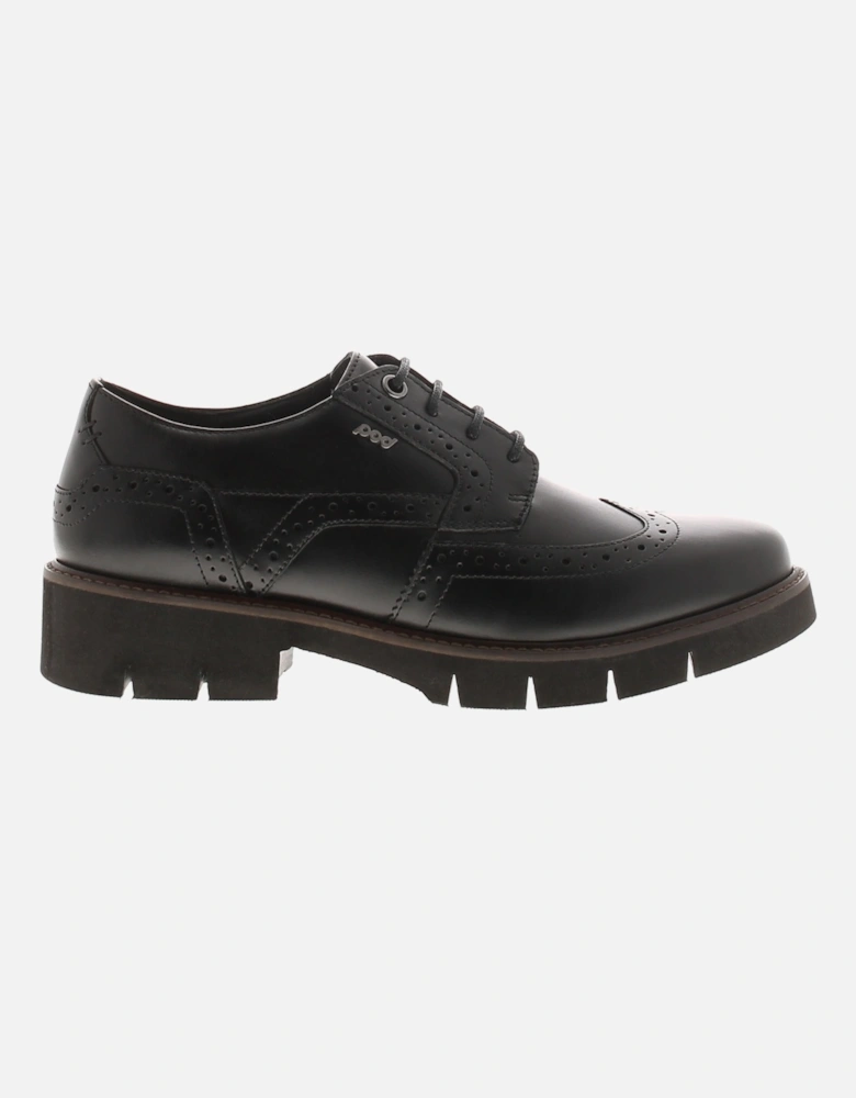 Womens Shoes Work School Anita Leather Lace Up black UK Size