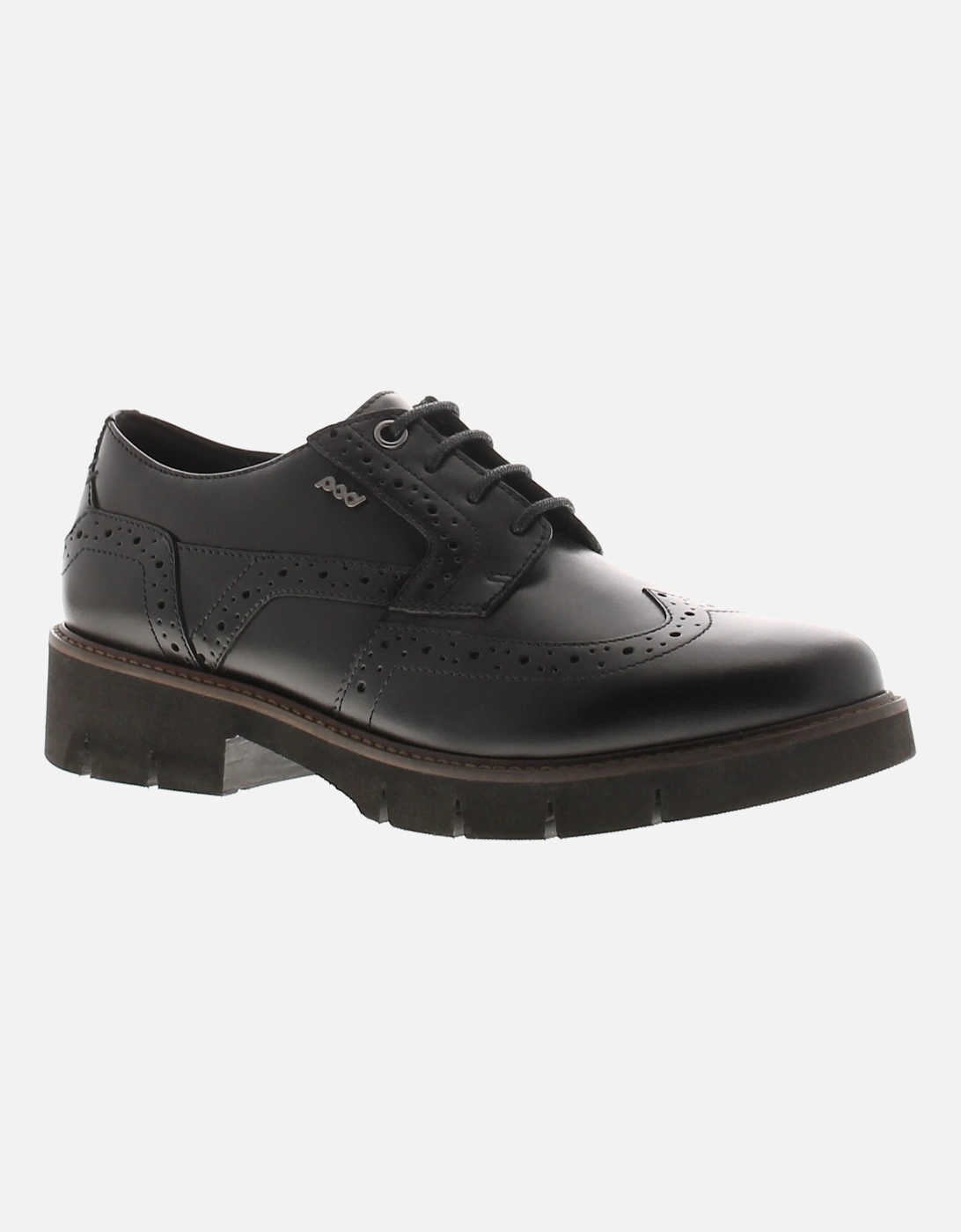 Womens Shoes Work School Anita Leather Lace Up black UK Size, 6 of 5