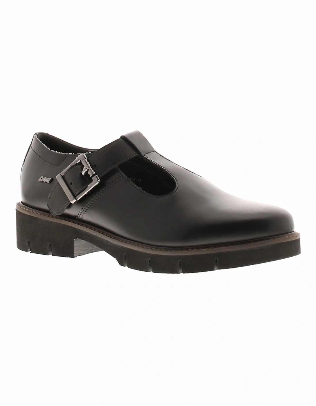 Womens Shoes Selena Leather Buckle black UK Size, 6 of 5