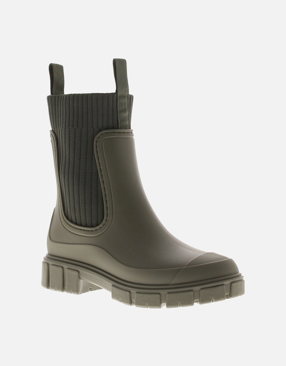 Womens Wellies Paddle Pull On khaki UK Size, 6 of 5