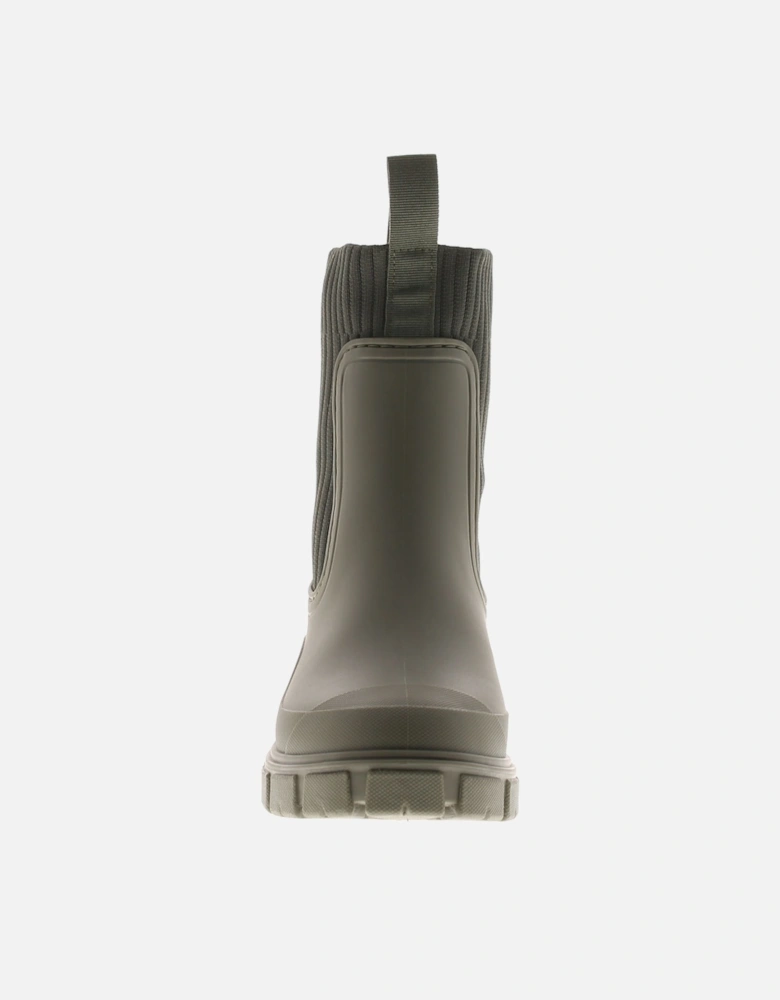 Womens Wellies Paddle Pull On khaki UK Size