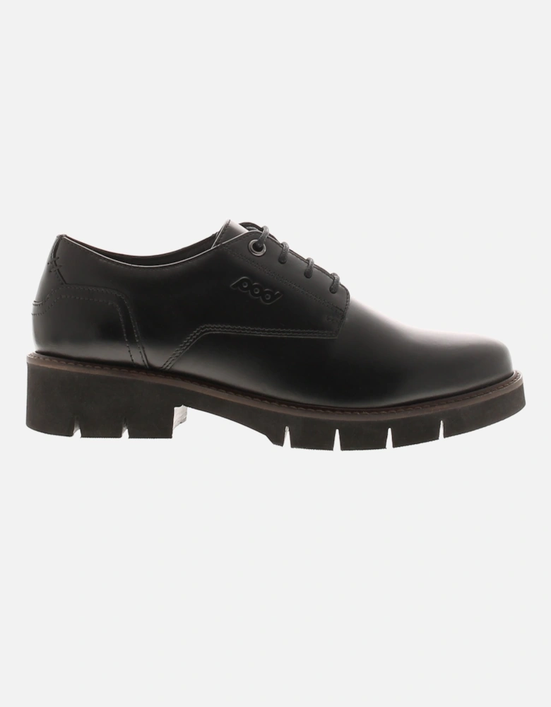 Womens Shoes Work School Taylor Leather Lace Up black UK Size