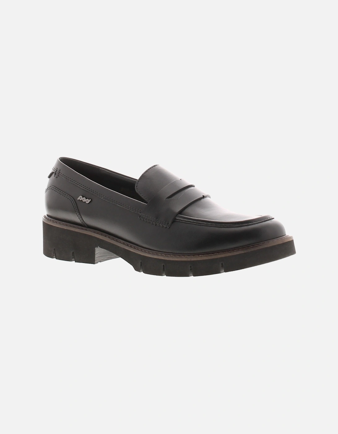 Womens Shoes Work School Avril Leather Slip On black UK Size, 6 of 5