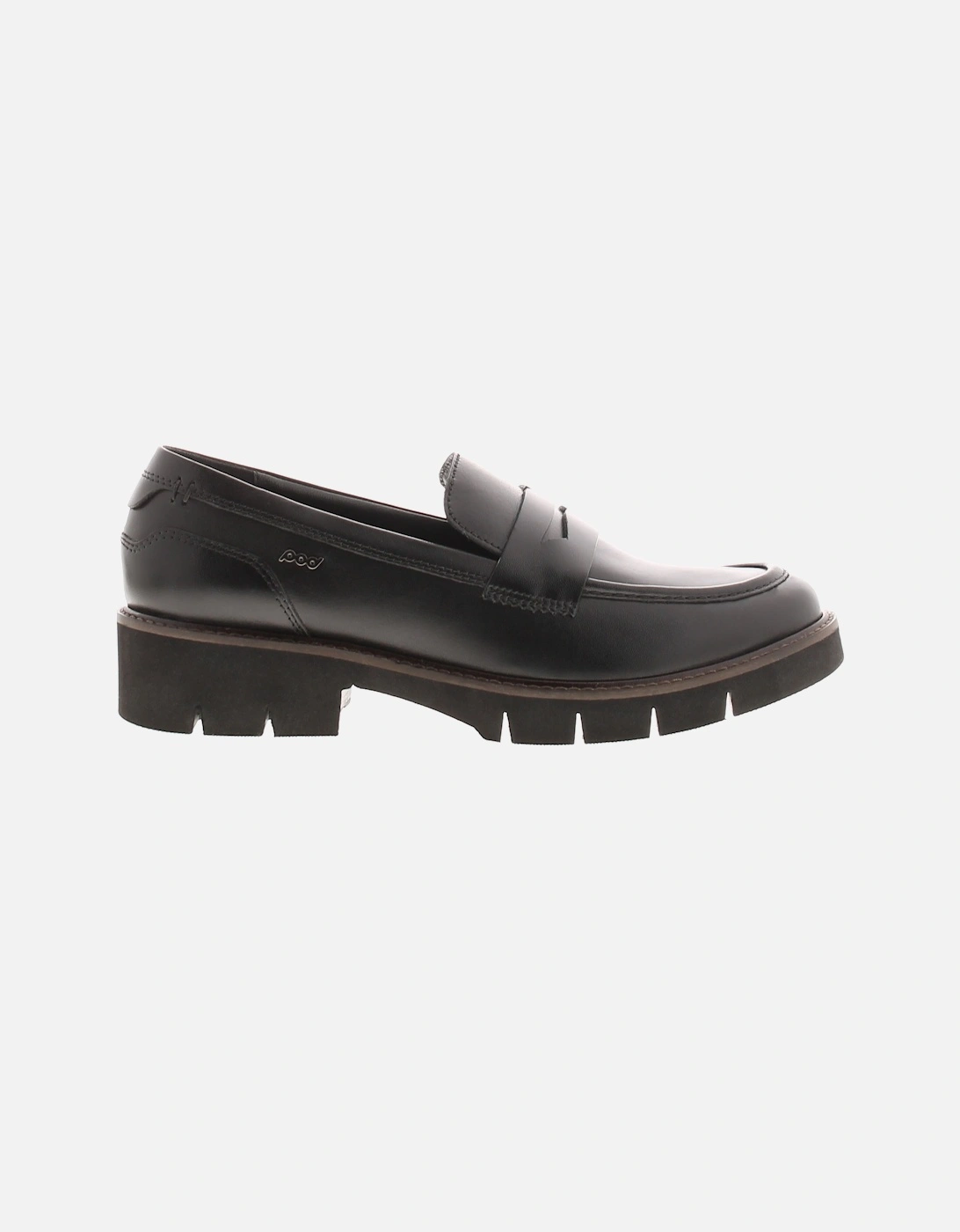 Womens Shoes Work School Avril Leather Slip On black UK Size