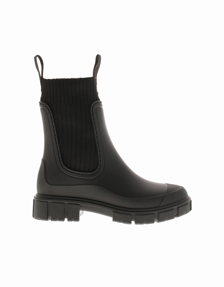 Womens Wellies Paddle Pull On black UK Size