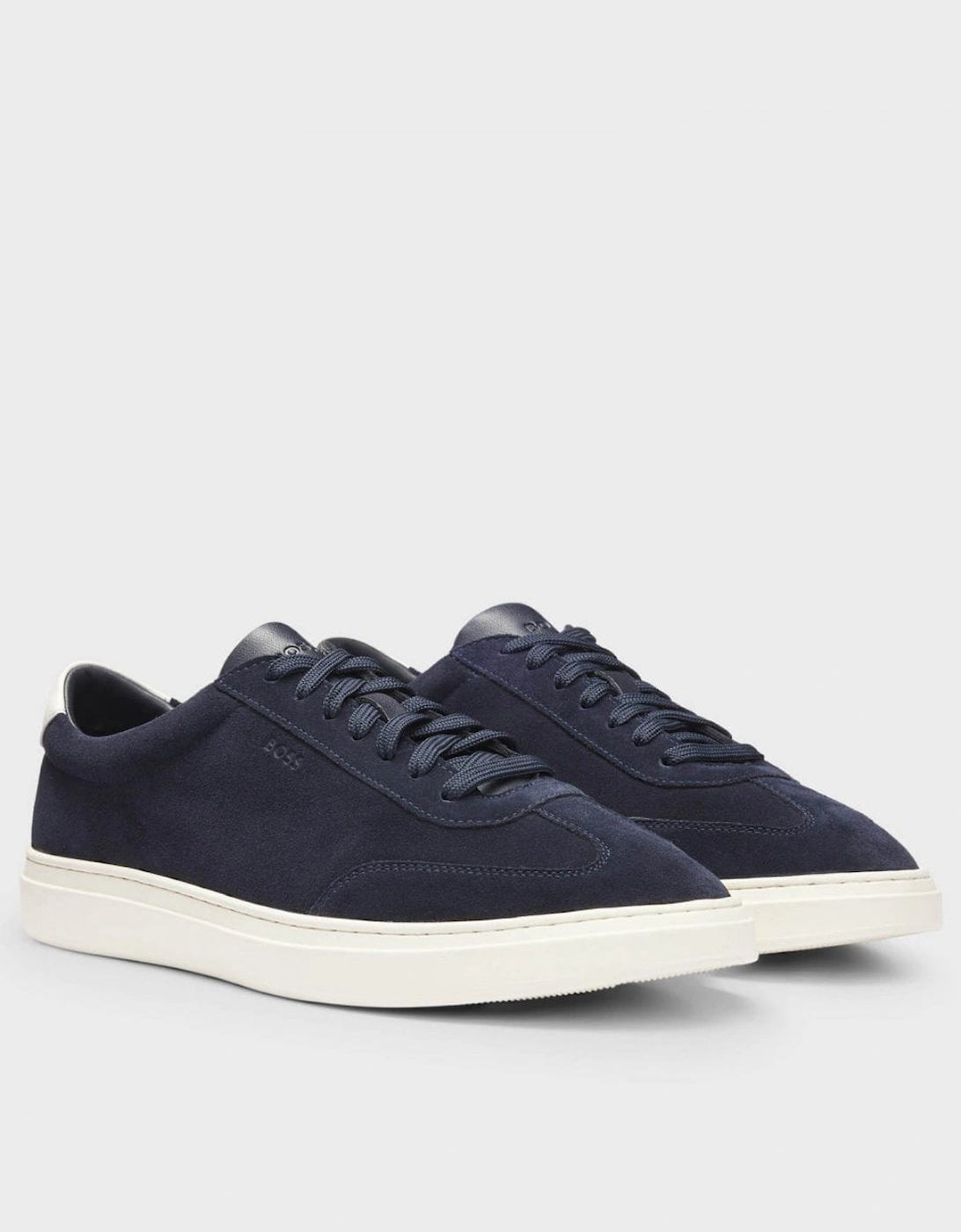Men's BOSS Orange Kieran Mens Suede Trainers with Rubber Sole - Navy - Size: 11