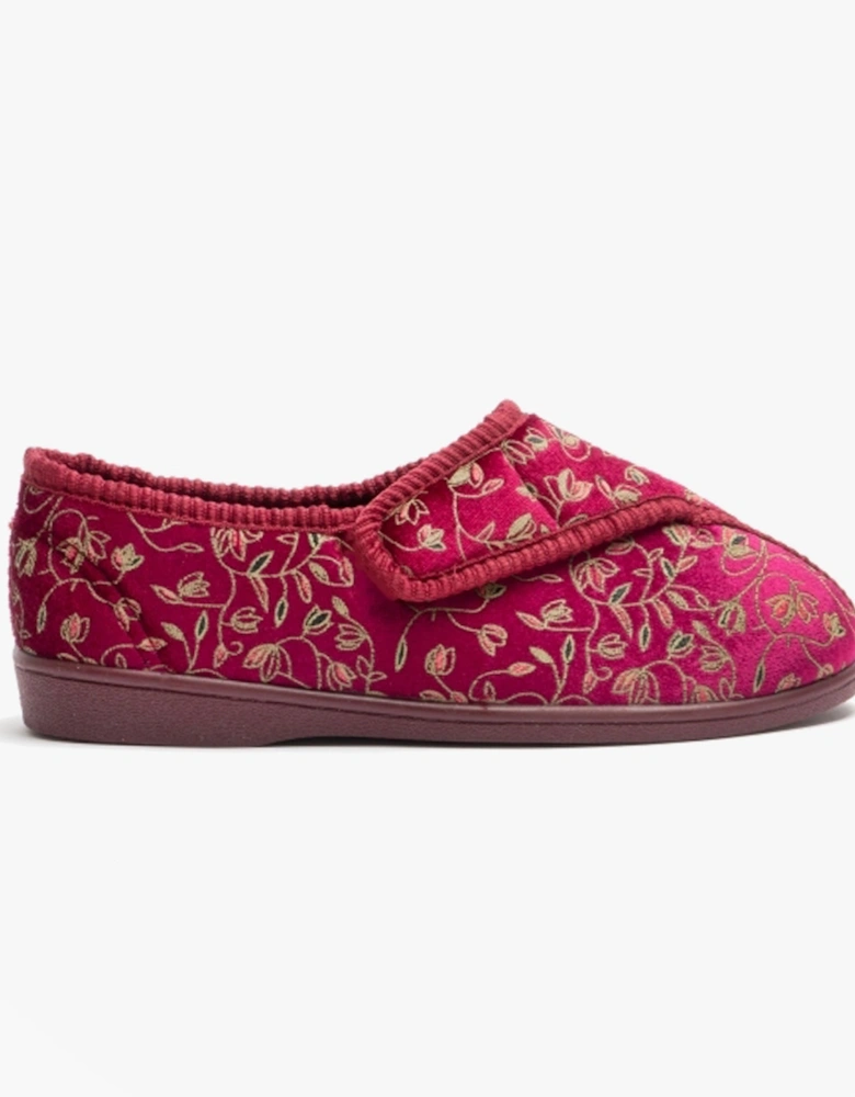 JANICE Womens Full Slippers Wine