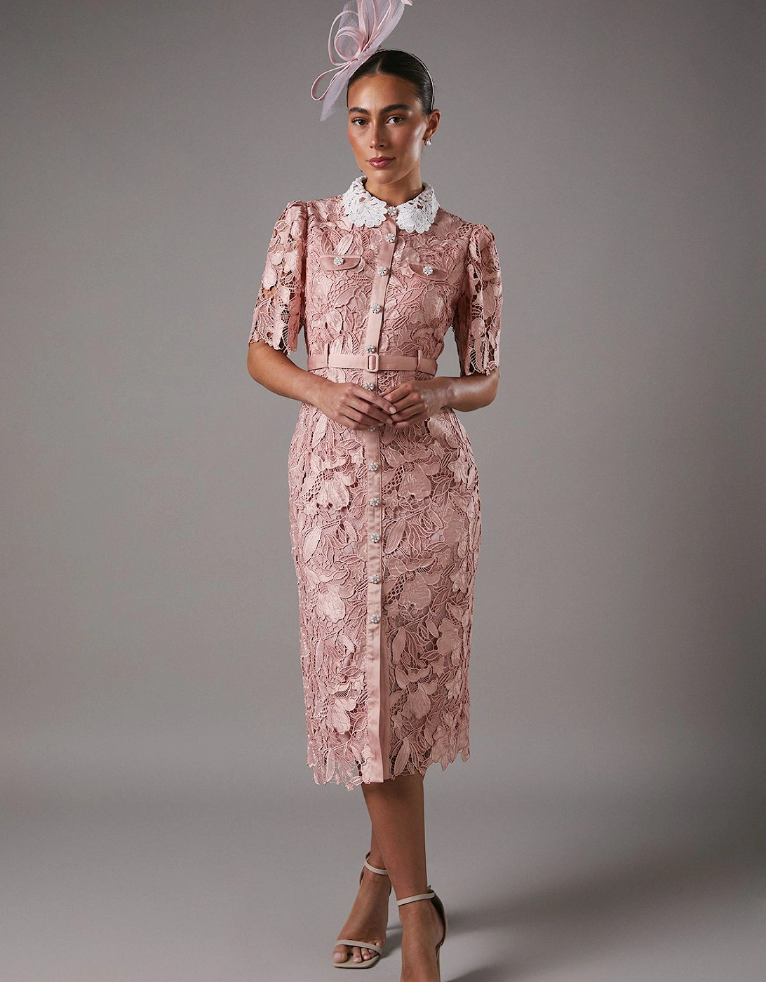 Lace Shirt Dress Contrast Colour, 2 of 1