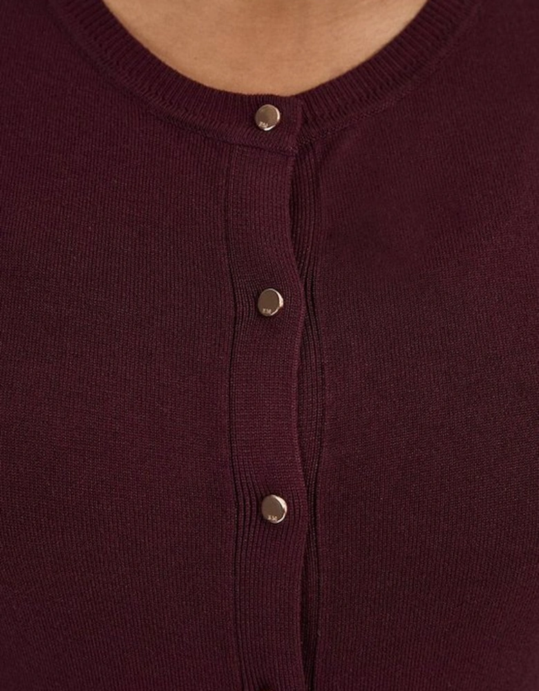 Plus Size Viscose Blend Popper Knitted Cardigan
