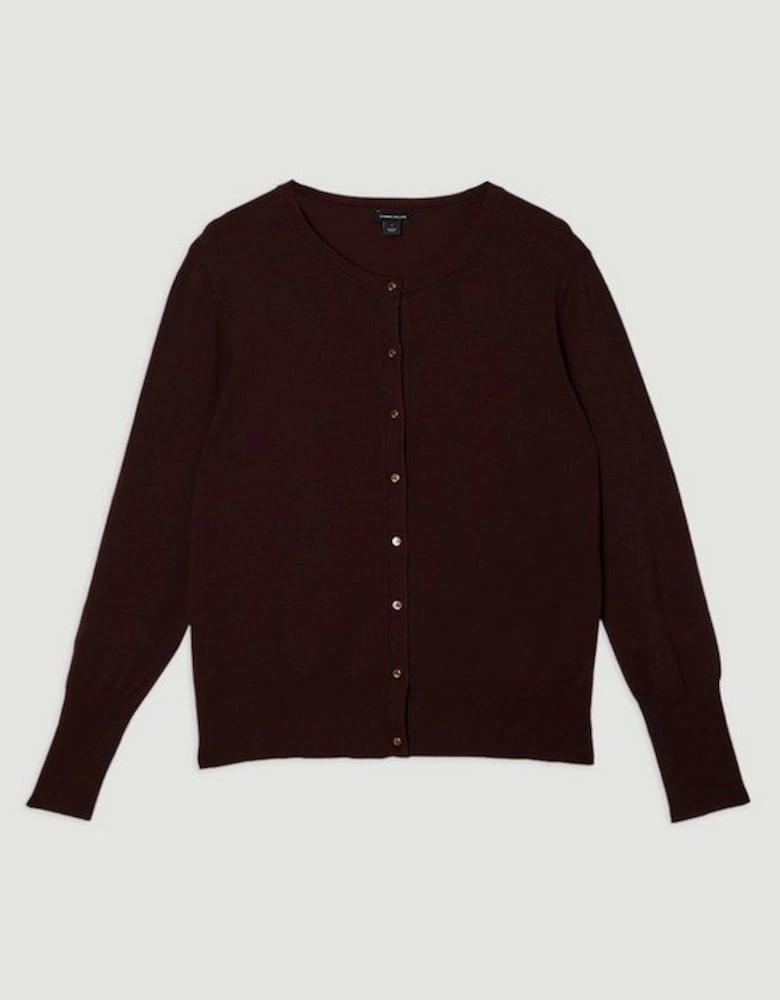 Plus Size Viscose Blend Popper Knitted Cardigan