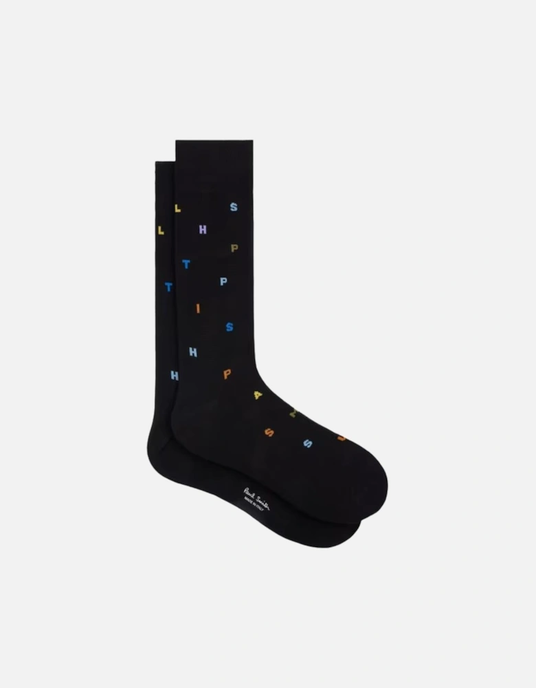 PS Socks Keanu Stamp - Black