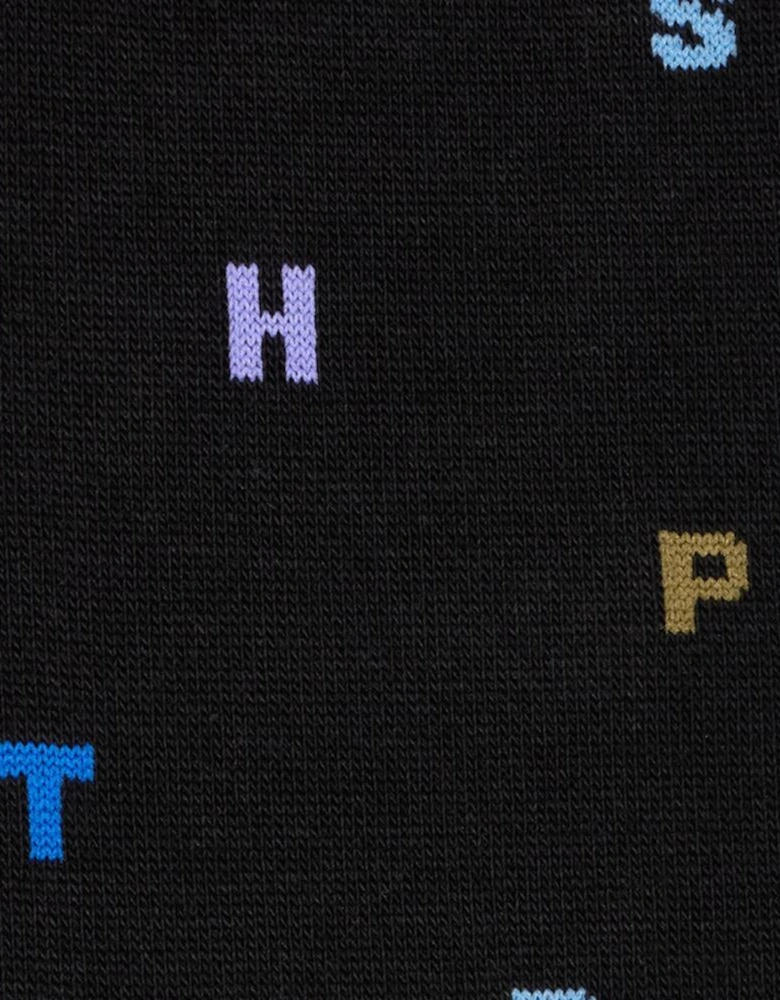 PS Socks Keanu Stamp - Black