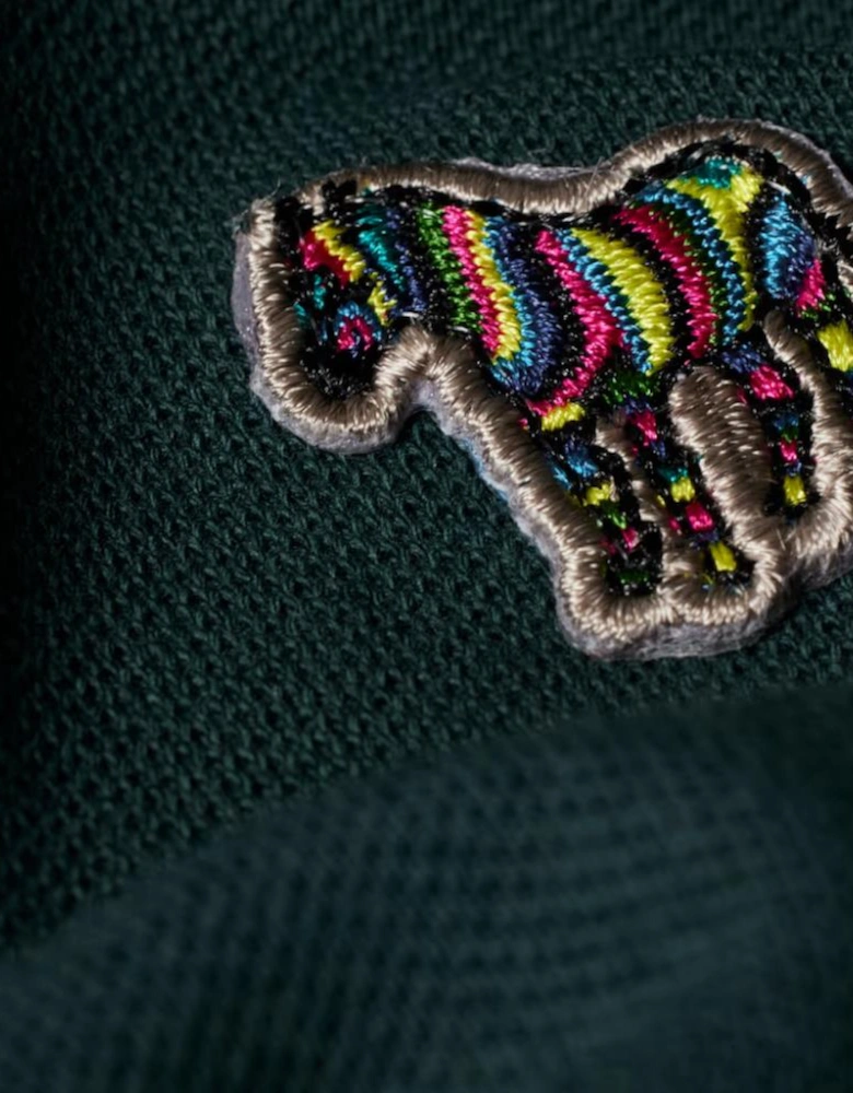 PS Reg Fit SS Polo Shirt Zebra - Dark Green