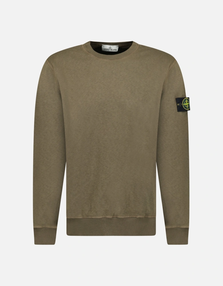 Old Effect Crewneck Sweatshirt Military Green